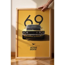 1969 Mustang Boss 302 Çerçeveli Tablo - Special Edition Car Poster