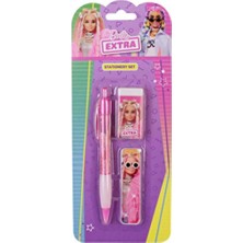 Renkli Prenses Temalı Kalem ve Silgi Seti, Kız Çocuklarına Özel Okul Kırtasiye Ürünleri