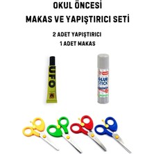 Eğitici Çocuk Seti: 2 Yapıştırıcı, 1 Makas, Eğlenceli ve Güvenli Kullanımlı