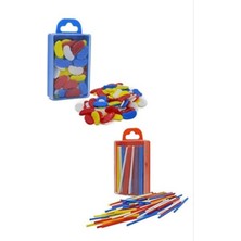 Yıldızlar Sert Plastik Fasulye ve Çubuk Seti, Sayma Oyunu, Eğlenceli ve Dayanıklı