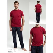 Iç Giyim Arnetta Kısa Kol Oval Yaka Desenli Süprem Pijama Takımı Büyük Bedenli