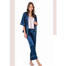 Iç Giyim Moongirl Üçlü Saten Pijama Takımları