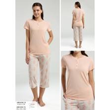 Iç Giyim Arnetta Kısa Kol Ikili Kapri Pijama Takımı Büyük Bedenli