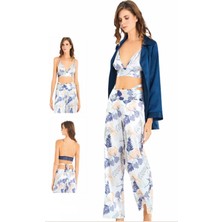 Iç Giyim Moongirl Üçlü Saten Pijama Takımları