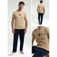 Iç Giyim Arnetta Kısa Kol Oval Yaka Desenli Süprem Pijama Takımı