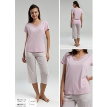 Iç Giyim Arnetta Kısa Kol Ikili Kapri Pijama Takımı Büyük Bedenli