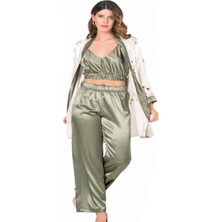 Iç Giyim Moongirl Üçlü Saten Pijama Takımları