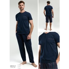 Iç Giyim Arnetta Süprem T-Shirt-Şort-Pantalon 3'lü Pijama Takımı