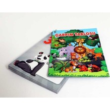 Sevimli Hayvanlar Temalı Pvc Çarpım Tablosu Kartları, 11 Adet Yazılabilir, 10X14 cm