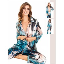 Iç Giyim Moongirl Üçlü Saten Pijama Takımları