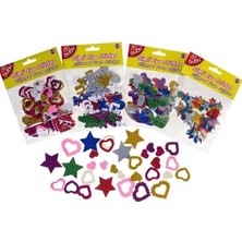 Simli Eva ve Pvc Sticker Seti, Renkli ve Karışık Desenli 00097