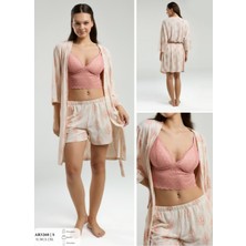 Iç Giyim Arnetta 3'lü Şort Pijama Takımı Büyük Bedenli