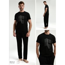 Iç Giyim Arnetta Kısa Kol Oval Yaka Desenli Süprem Pijama Takımı