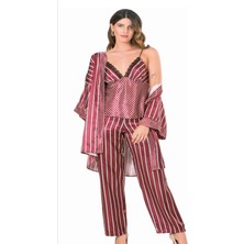 Iç Giyim Moongirl Üçlü Saten Pijama Takımları