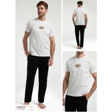 Iç Giyim Arnetta Kısa Kol Oval Yaka Desenli Süprem Pijama Takımı