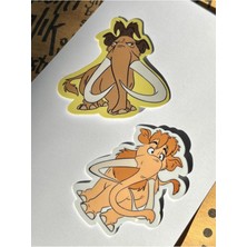 Sevgililer Günü Temalı Buz Devri Sticker Seti, Eğlenceli ve Sevimli Tasarımlar