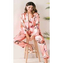 Iç Giyim Moongirl Üçlü Saten Pijama Takımları