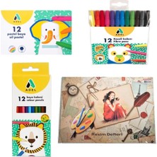 12'li Pastel ve Keçeli Boya Seti ile Resim ve Çizim Keyfi