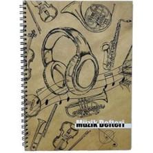 40 Yaprak A4 Spiralli Karton Kapaklı Müzik Defteri, Şık ve Kullanışlı Tasarım