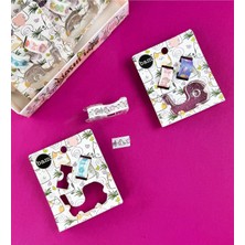 Renkli Mini Washi Tape ve Bant Kesme Seti, Yaratıcı El Işleri Için Uygun