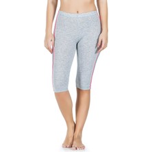 Iç Giyim Derya Kurşun Yüksek Bel Pamuk Kumaş Yandan Çift Şeritli Kapri Tayt