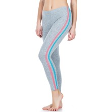 Iç Giyim Derya Kurşun Yüksek Bel Pamuk Kumaş Yandan Çift Şeritli Uzun Tayt