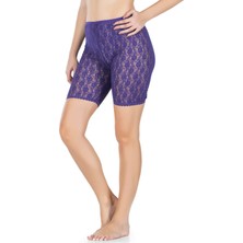 Iç Giyim Derya Kurşun Dantel Kumaş Transparan Yüksek Bel Diz Üsttü Tayt