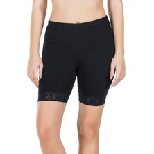 Iç Giyim Derya Kurşun Dantel Paça Pamuk Kumaş Yüksek  Bel Diz Üsttü Tayt