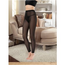 Iç Giyim Derya Kurşun Transparan Tül Uzun Tayt