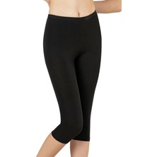 Kadın Pamuklu Likralı Süprem Esnek Rahat Kapri Tayt