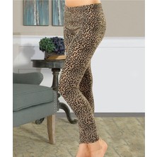 Iç Giyim Derya Kurşun Leopar Desen Pamuk Kumaş Yüksek Bel Tayt