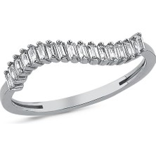 14 Ayar Altın Kadın Su Yolu Zirkon Taşlı Yüzük