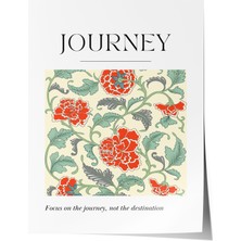 Çerçevesiz Poster, Journey Çiçekli Yazı, Çalışma Odası Dekoru Poster No: 112092
