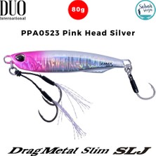 Duo Drag Metal Slim Slj Jig 80GR 90MM PPA0523 Pembe Head Gümüş Maket Balık