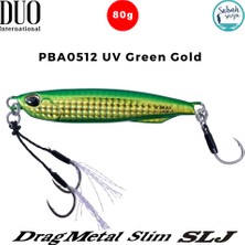Duo Drag Metal Slim Slj Jig 80GR 90MM PBA0512 Uv Yeşil Altın Maket Balık