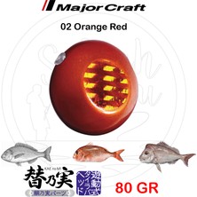 Major Craft Tm-Head Slider Tai Rubber Jig 80GR #02 Orange Red Yem