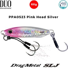 Duo Drag Metal Slj Jig 60GR 70MM PPA0523 Pembe Head Gümüş Maket Balık
