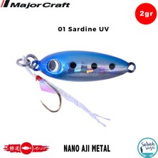 Major Craft Nano Aji Metal 2.0gr 16MM #01 Sardine Uv Yem