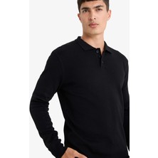 DeFacto Standart Fit Polo Yaka Düğmeli Triko Kazak B9713AX25AU