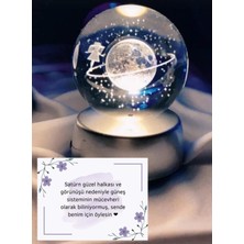 Renkli LED Işıklı Cam Top, Satürn, Dolunay, Kristal ve Kız Küresi Dekorasyon Parçası