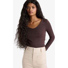 DeFacto Slim Fit Basic Düz Modal Uzun Kollu Tişört F7153AX25AU