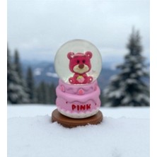 Pembe Ayıcık Temalı Küre, 7 cm Mini Dekoratif ve Şık Hediye Seçeneği
