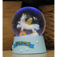 Rüya Gibi Işıklı Unicorn Kar Küresi, Büyüleyici Dekorasyon Parçası