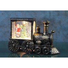 Trenli Yılbaşı Işıklı Kar Küresi, Siyah, Şık ve Dekoratif Süs