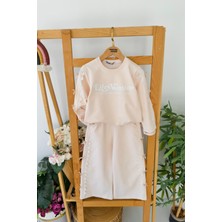 Miniğimin Cicileri Fiyonk Detaylı Fistolu Kız Çocuk 2 li takım - Pudra