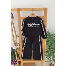 Miniğimin Cicileri Fiyonk Detaylı Fistolu Kız Çocuk 2 li takım - Siyah