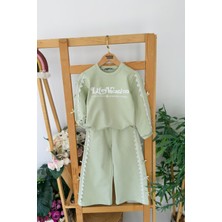 Miniğimin Cicileri Fiyonk Detaylı Fistolu Kız Çocuk 2 li takım - Yeşil