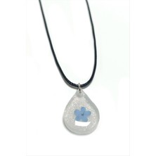 Ahes Shopping Unutma Beni Çiçeği Damla Epoksi Kolye