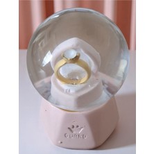 Pembe Küçük Taşlı Işıklı Yuvarlak Dekoratif Süs, Şık ve Parlak Görünüm