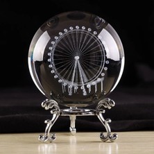 Şık Metal Ayaklı 3D Cam Küre Dönme Dolap Dekorasyon Parçası